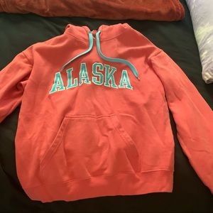 pink and blue Alaska sweatshirt